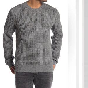 Allsaints Argg Crew Waffle Knit Sweater Gray M